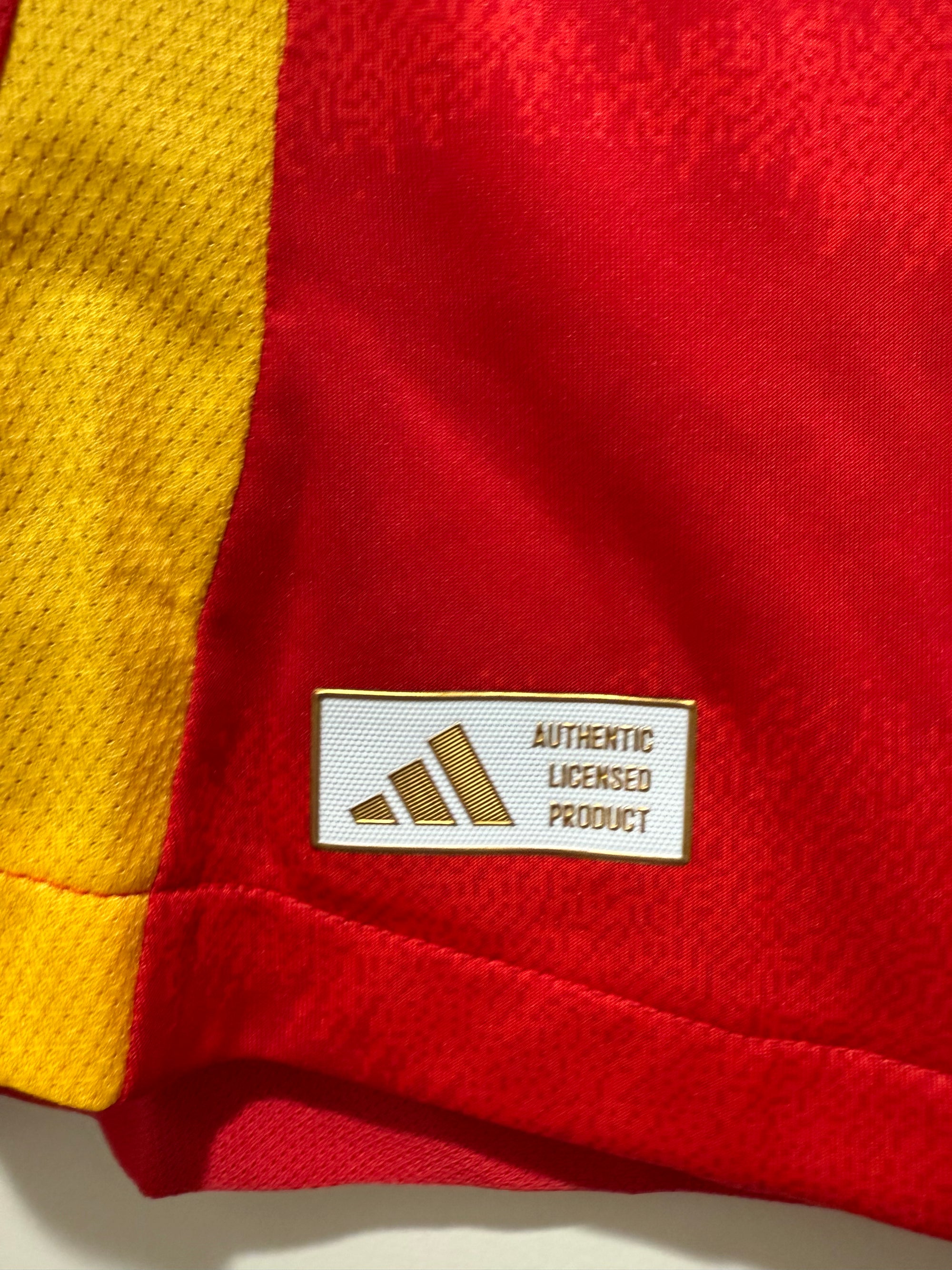 Lamine Yamal #19 Adidas Authentic Spain Euro Final Home Jersey