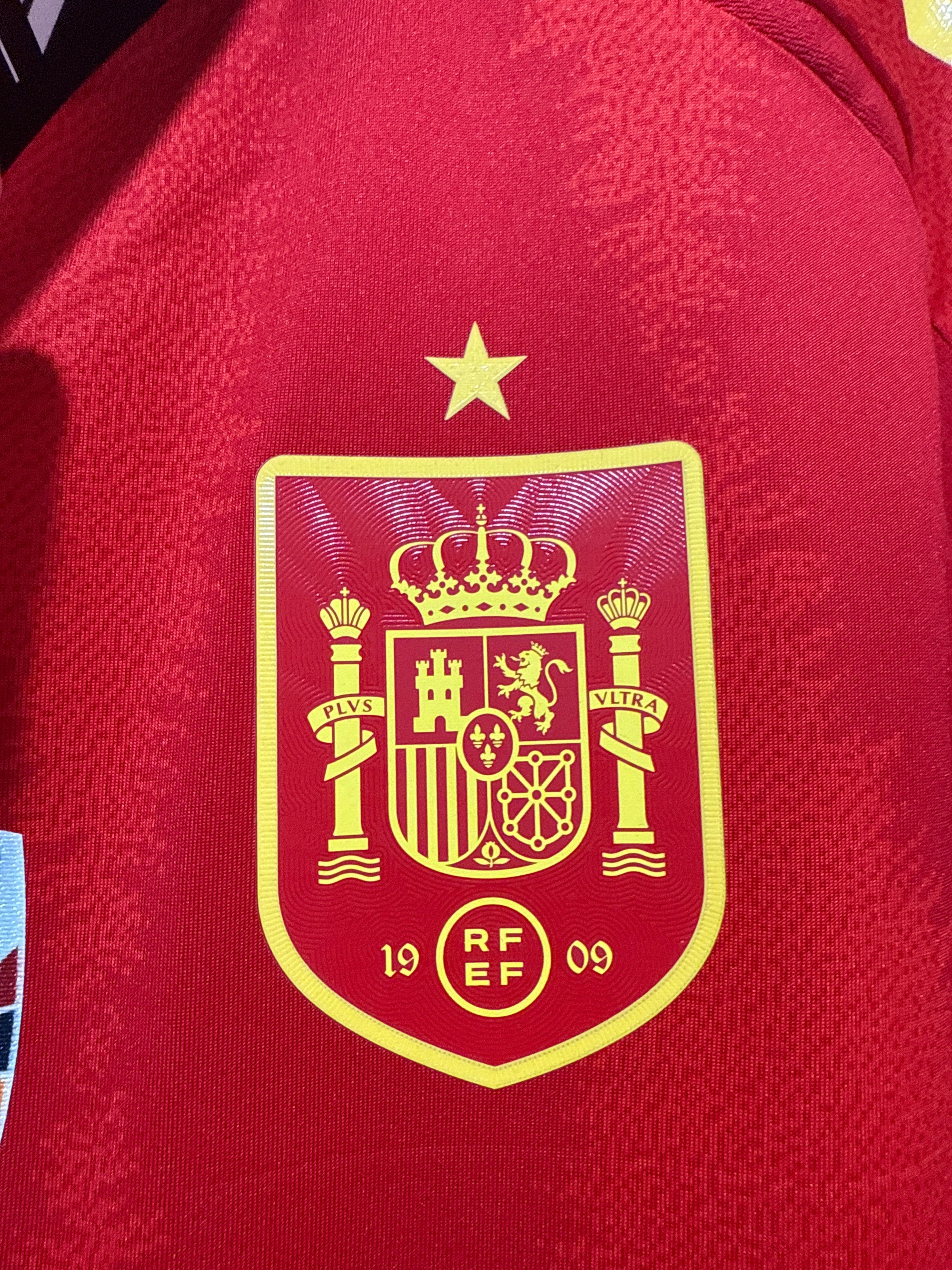 Lamine Yamal #19 Adidas Authentic Spain Euro Final Home Jersey