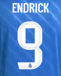 Endrick #9 Authentic Third Name Set Adult Player Size