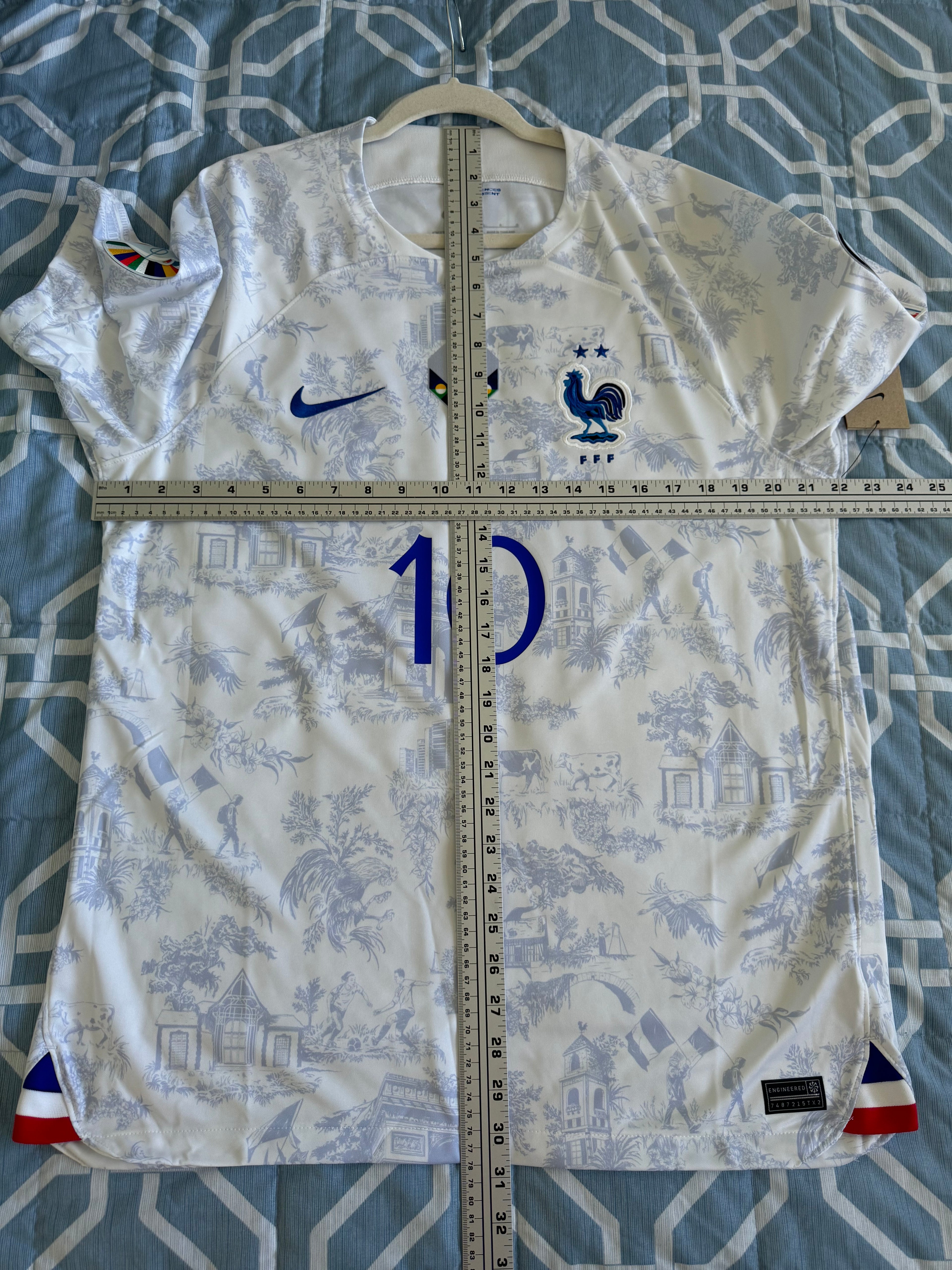 Camiseta Nike de visitante para hombre número 10 de Mbappé para la fase de clasificación para la Eurocopa