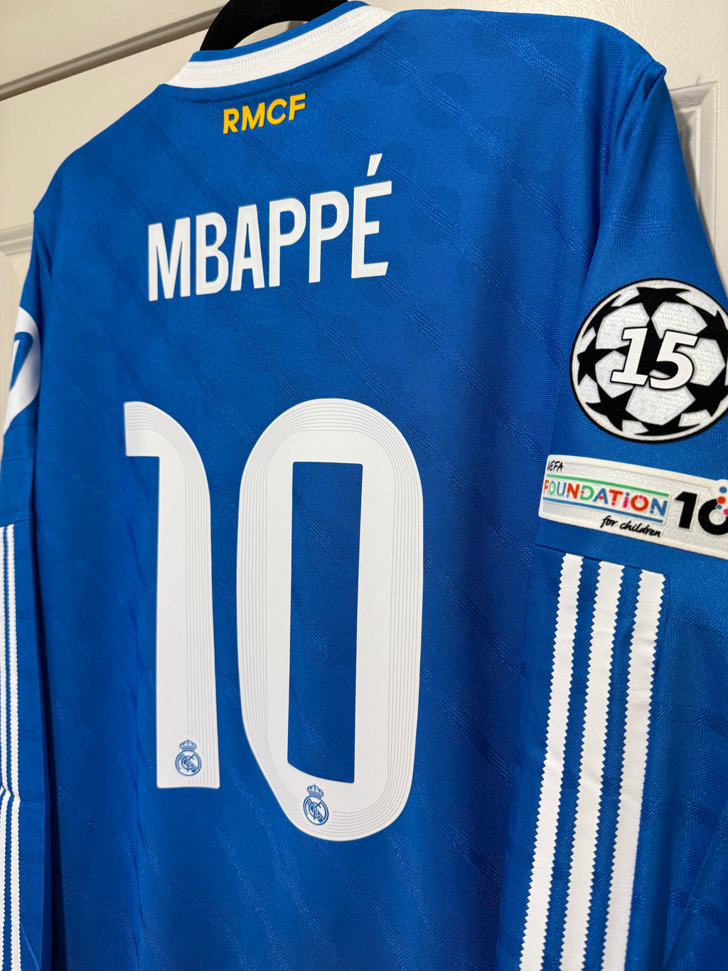 Mbappe #10 Mens LARGE Adidas Real Madrid Authentic Long Sleeve Third Jersey
