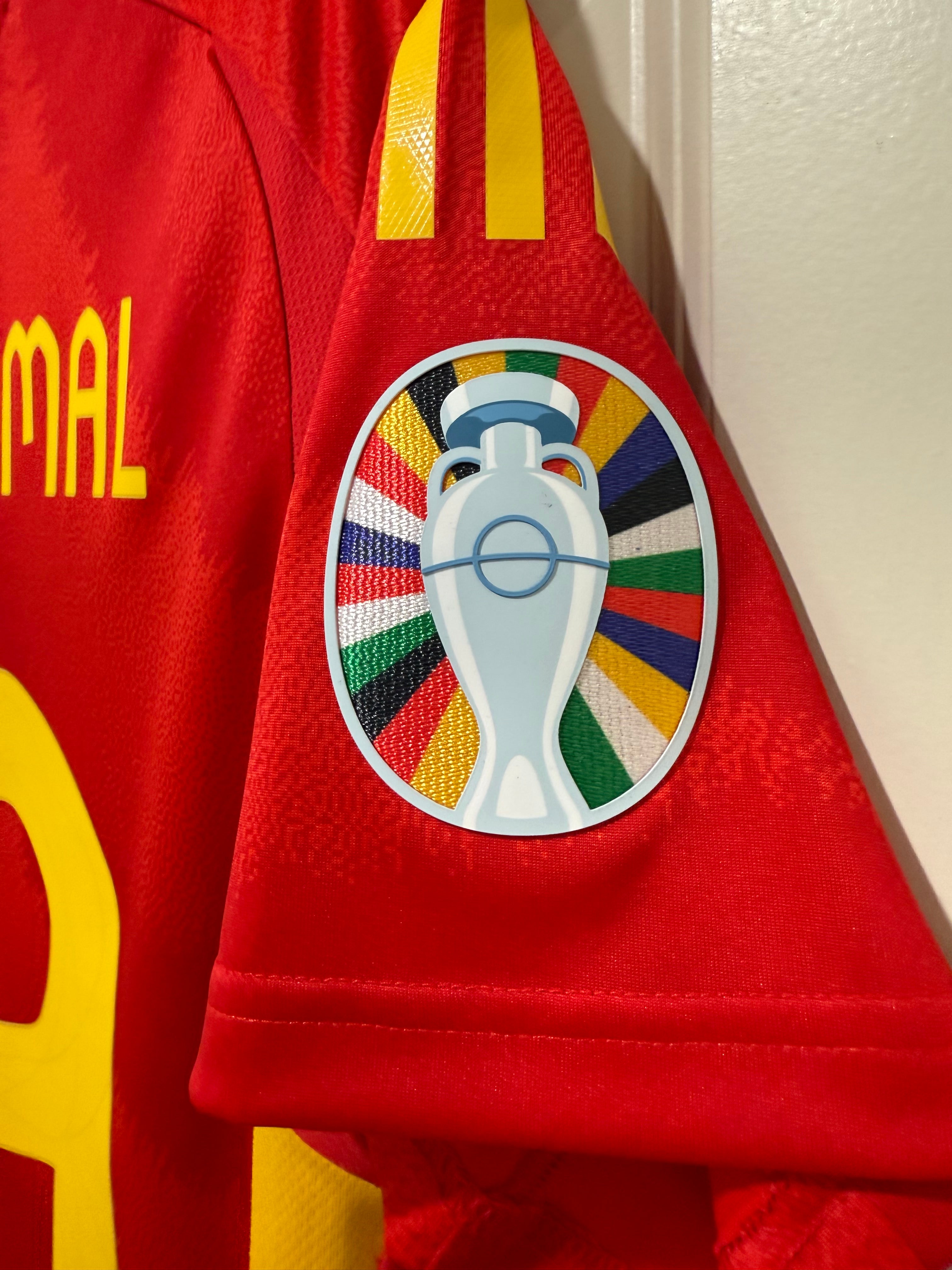 Lamine Yamal #19 Men’s MEDIUM Spain Euro 2024 Home Authentic Jersey