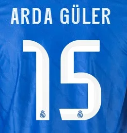 Arda Guler #15 Authentic Third Name Set Adult Player Size