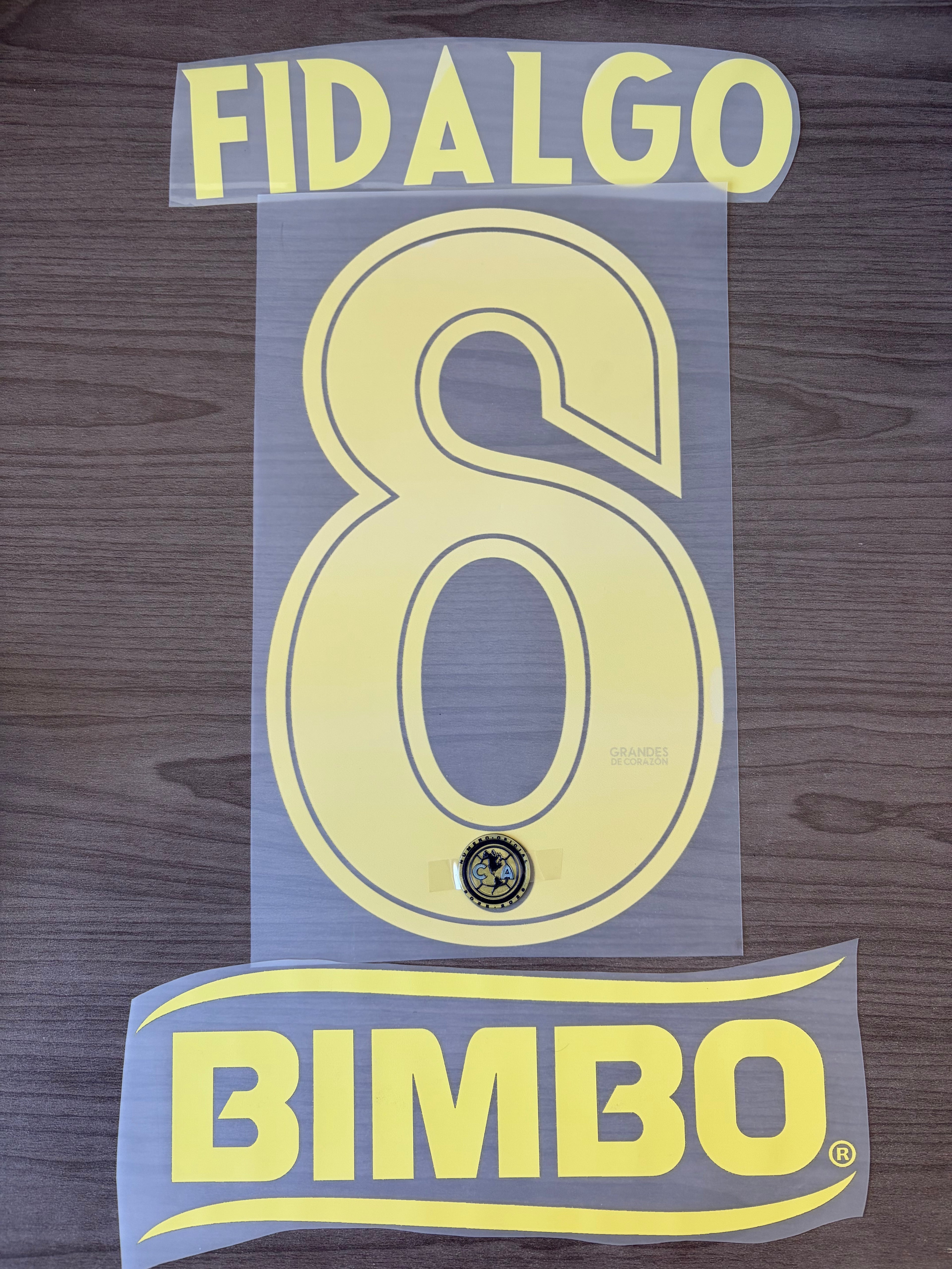 Alvaro Fidalgo #8 Mens Adult Player Size Authentic Club America Away Name Set + Sponsor
