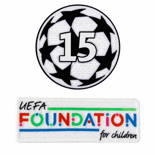 26-27 UCL ADULT Starball 15 Times Winner + UEFA Foundation Patch Set