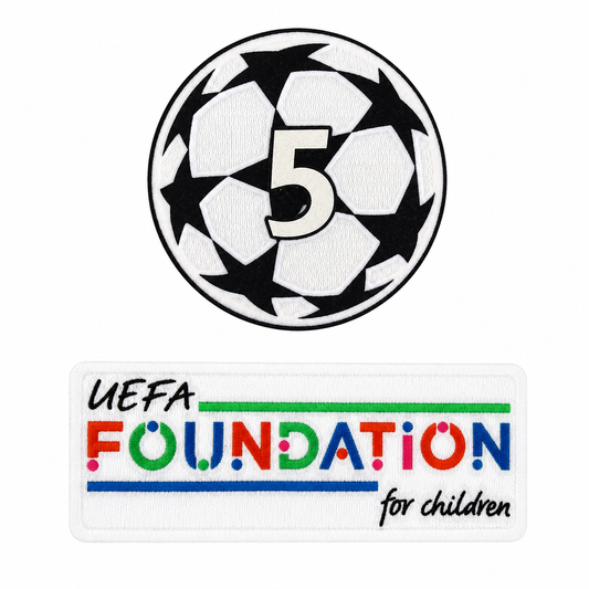 26-27 UCL ADULT Starball 5 Times Winner + UEFA Foundation Patch Set