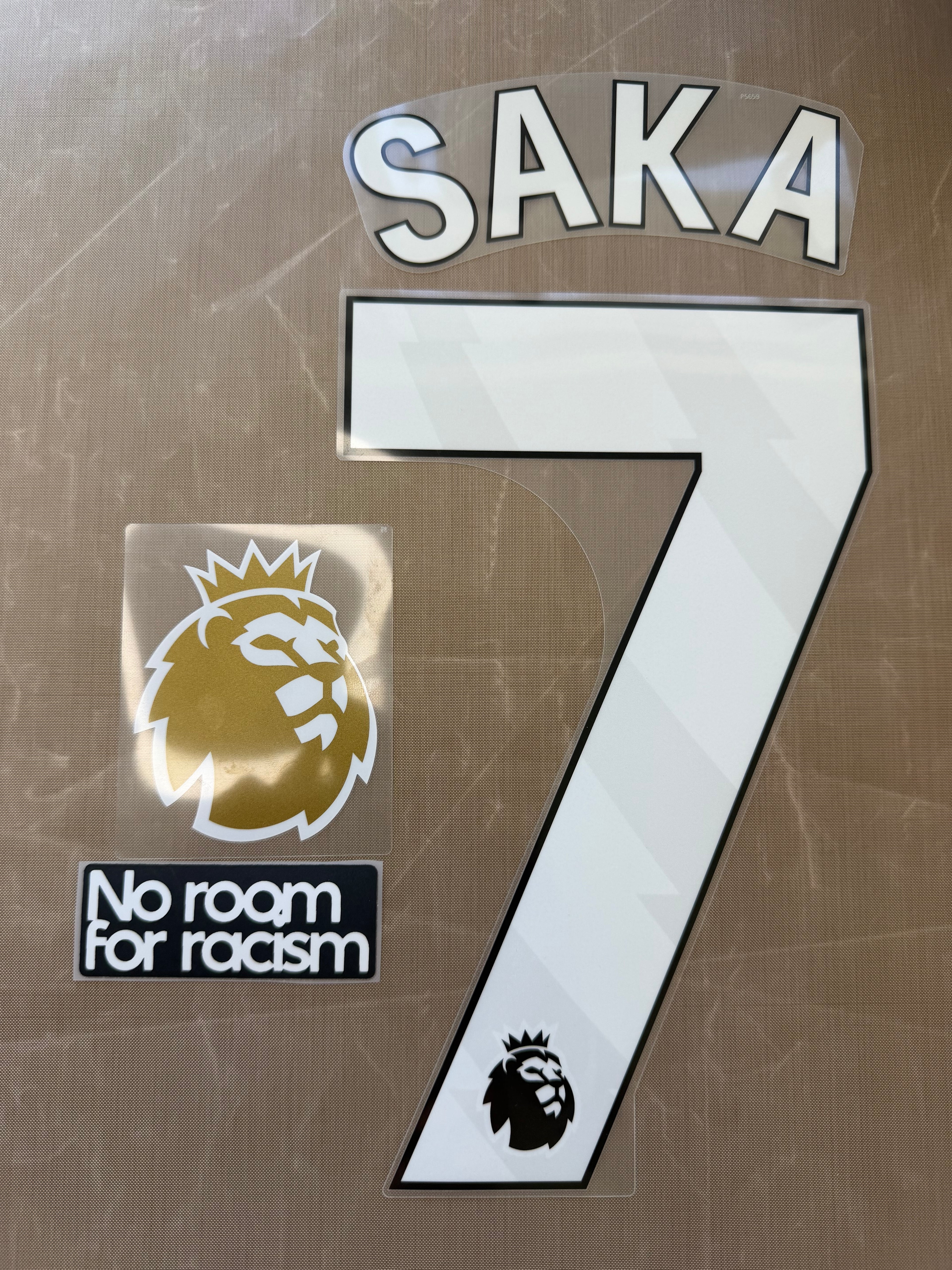 Saka #7 Official Authentic Arsenal Premier League Name Set