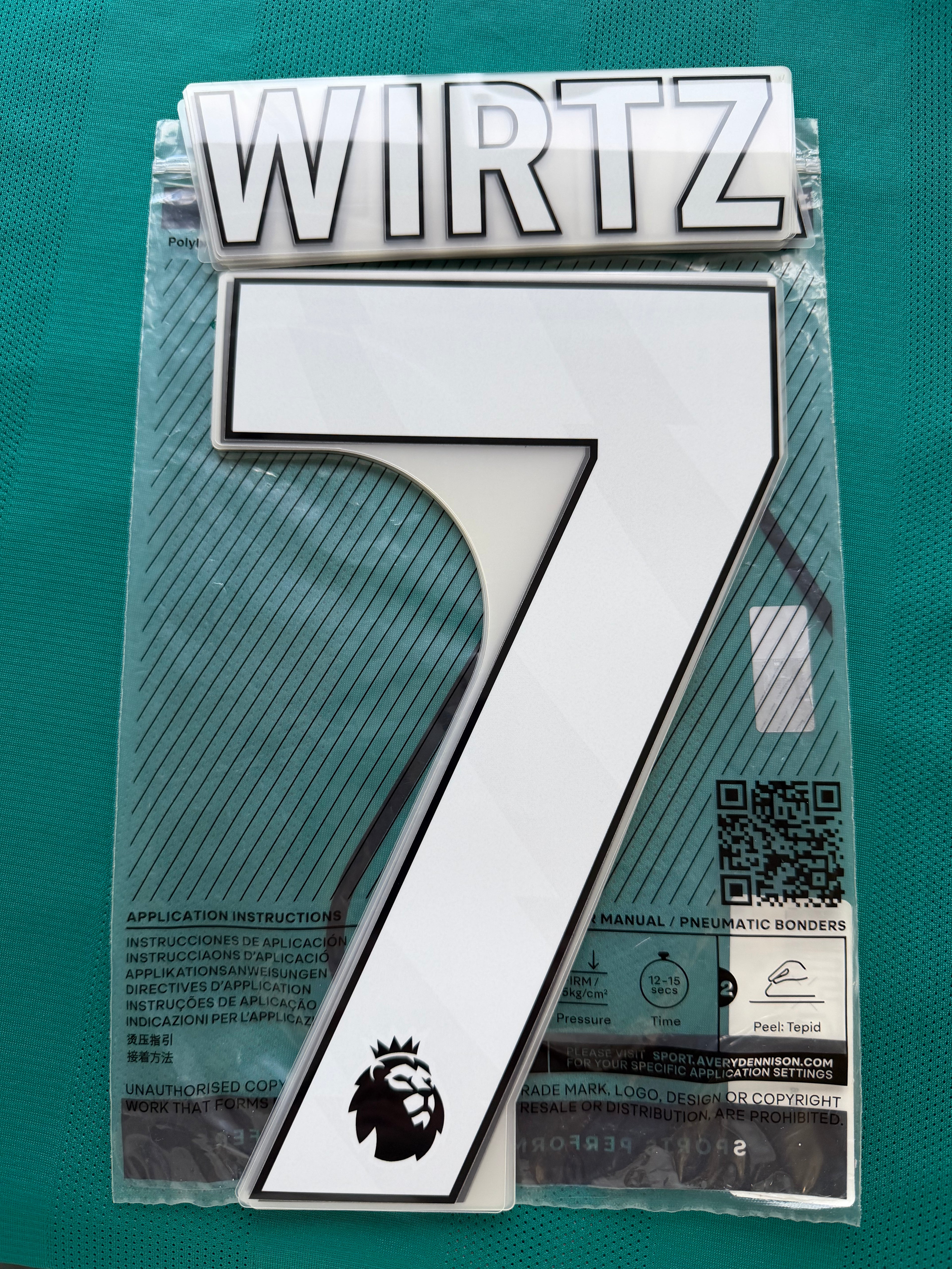 Writz #7 Official Adult Size Name Set