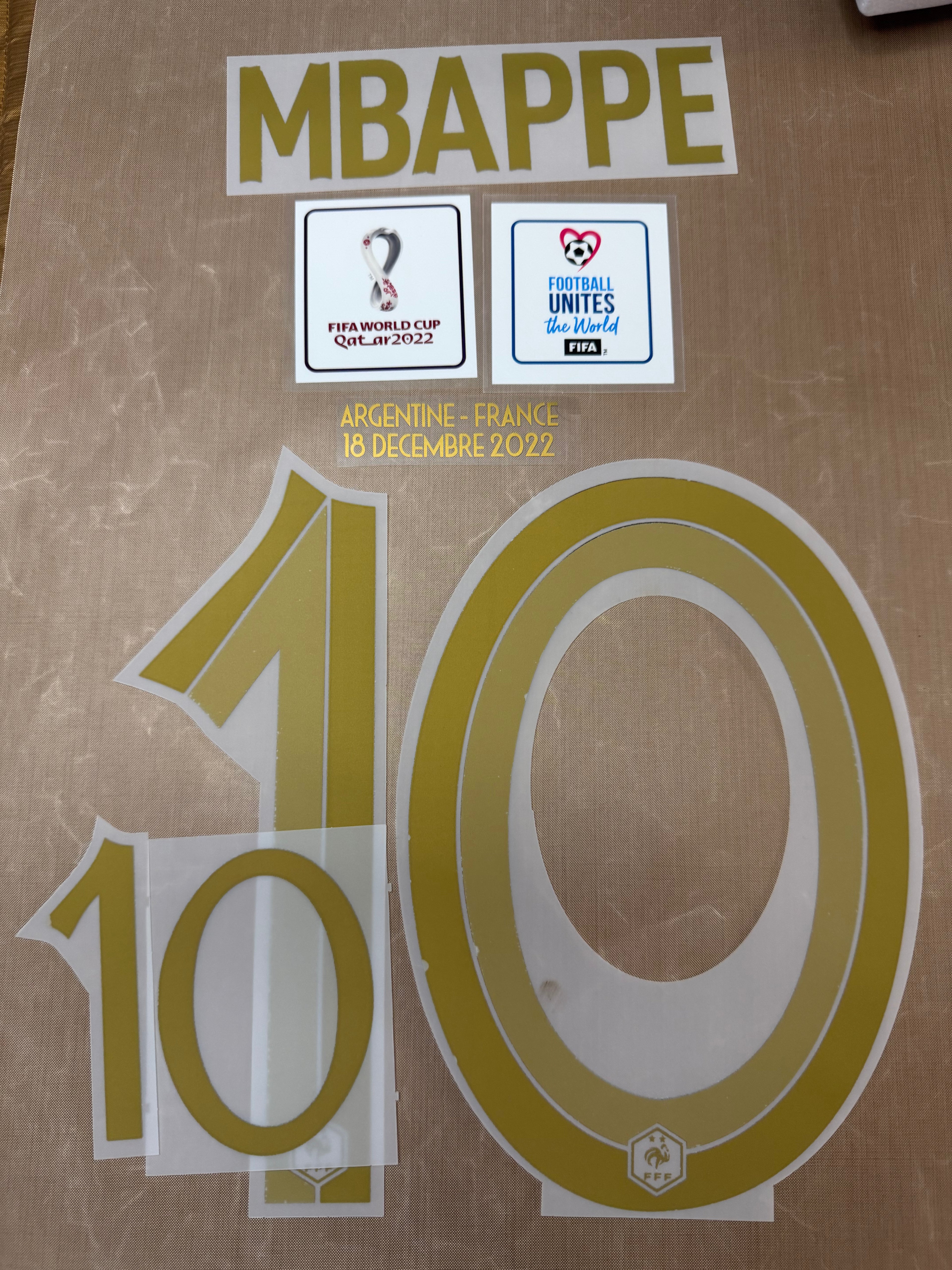 Mbappe #10 Mens Adult Size Official Authentic Home Name Set with MDT and Badges FRANCE Liga Mx Badge