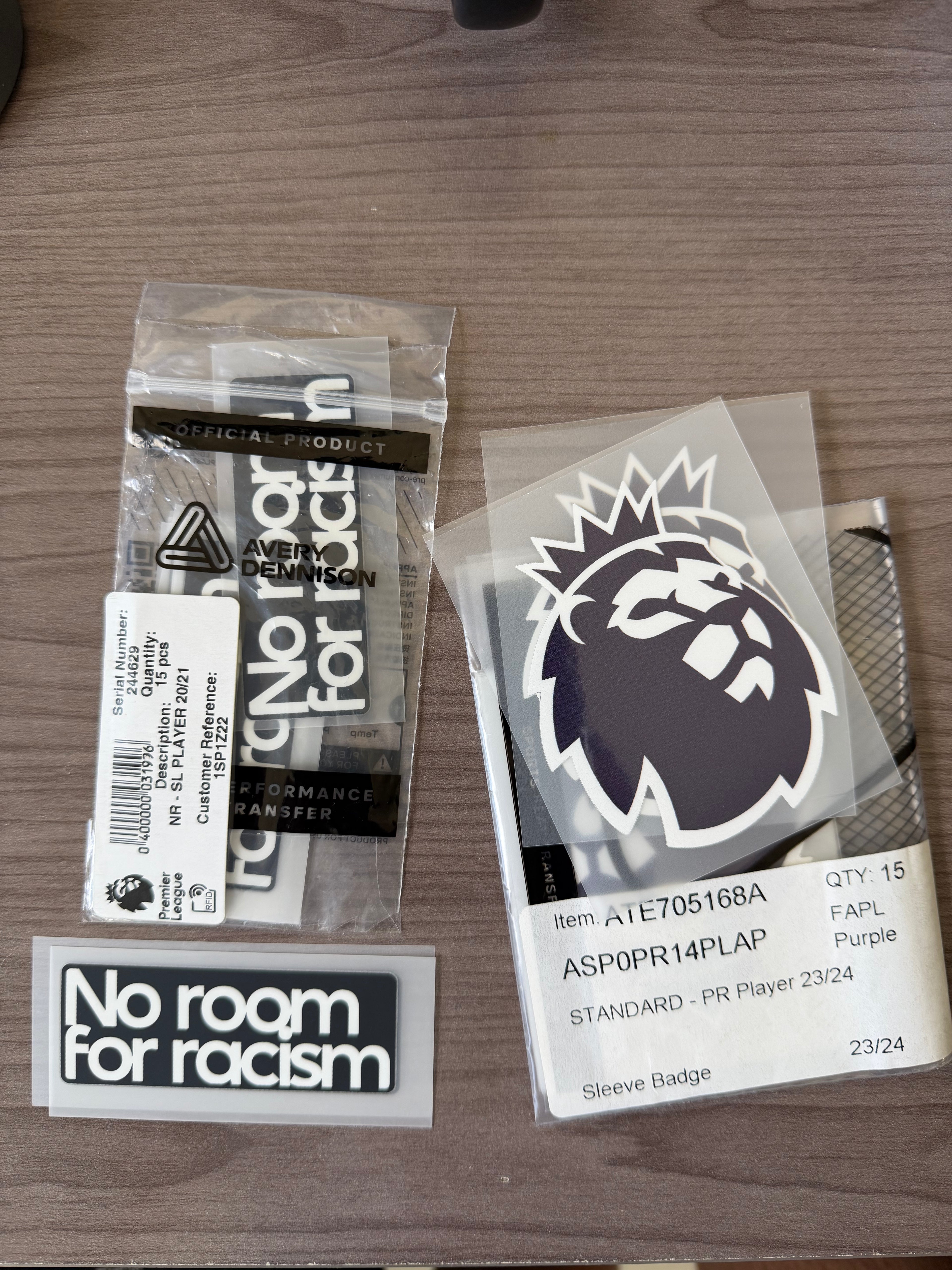 Premier League Authentic Player Size Avery Dennison Badge Set