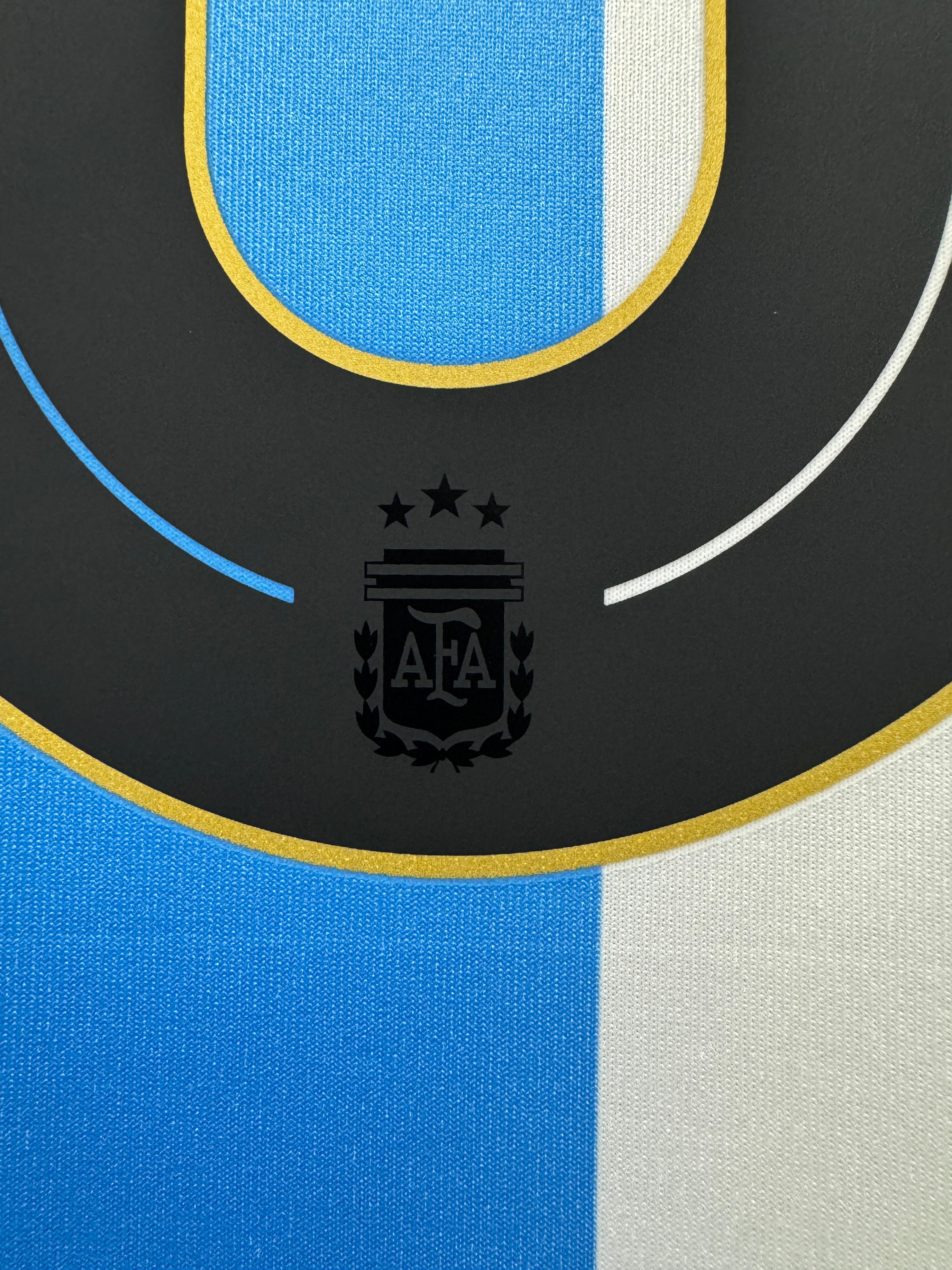 Camiseta local auténtica de manga larga de Argentina de Adidas de tamaño mediano Messi n.° 10 para hombre
