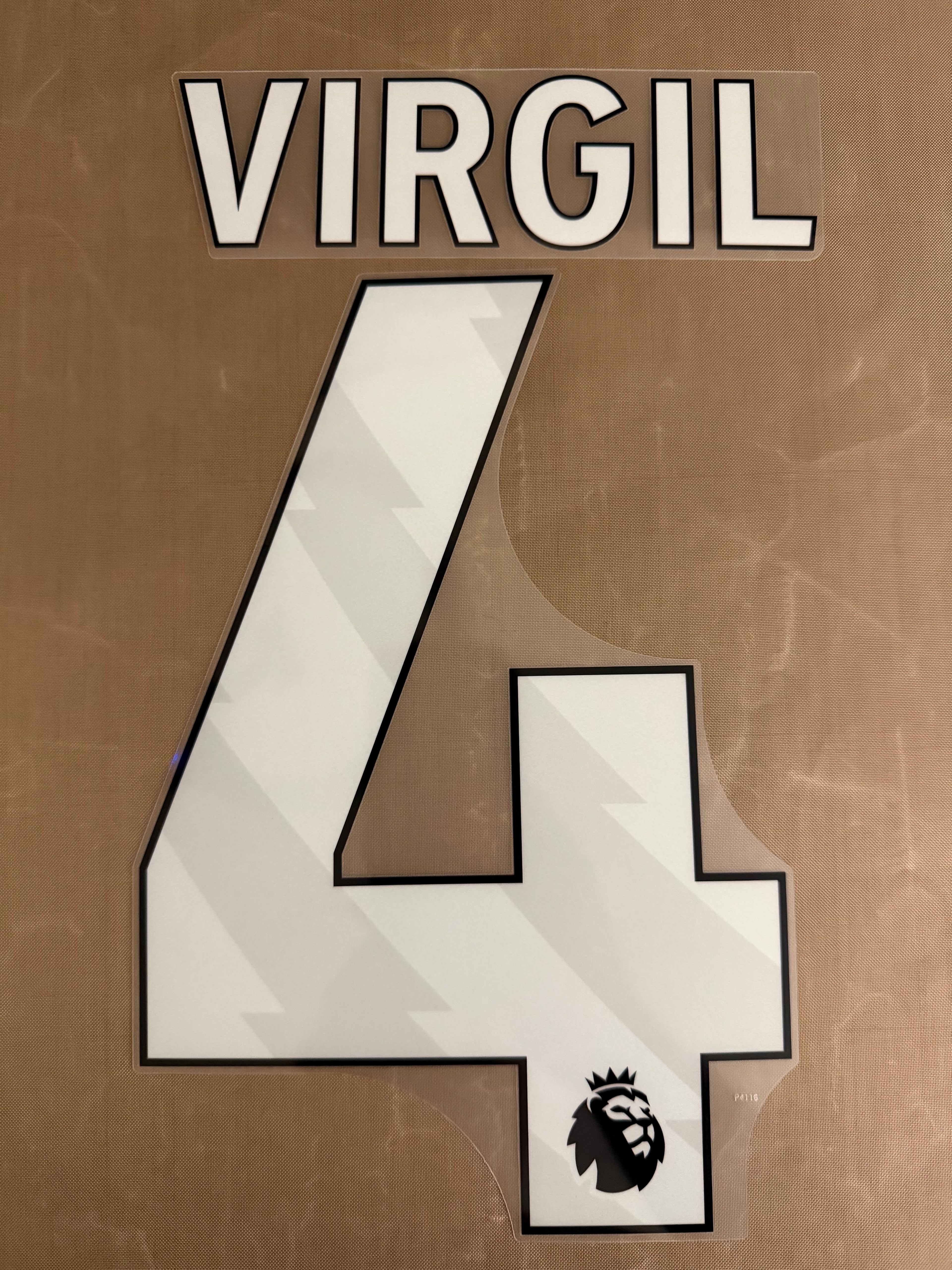 Virgil #4 Adult Size Official Authentic Player Size Name Set