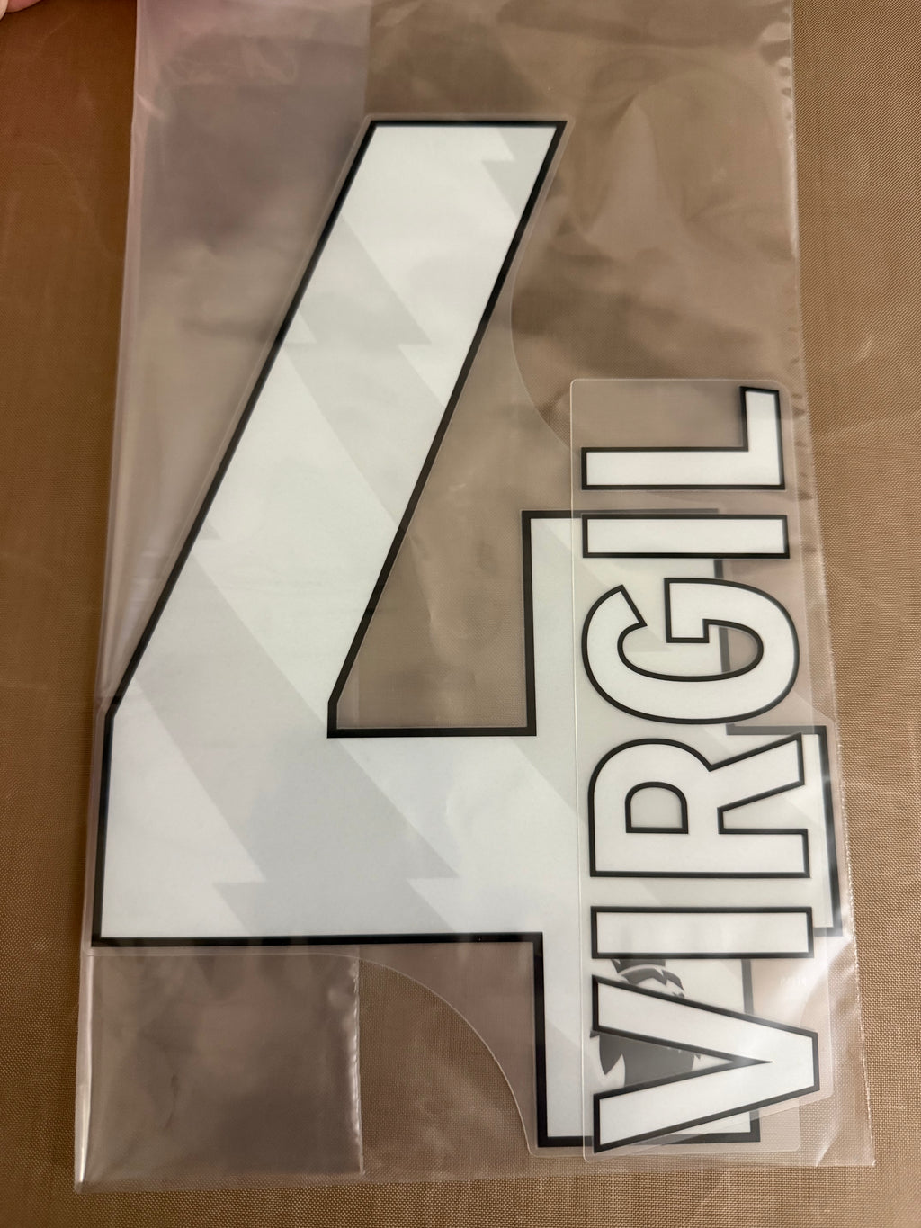 Virgil #4 Adult Size Official Authentic Player Size Name Set