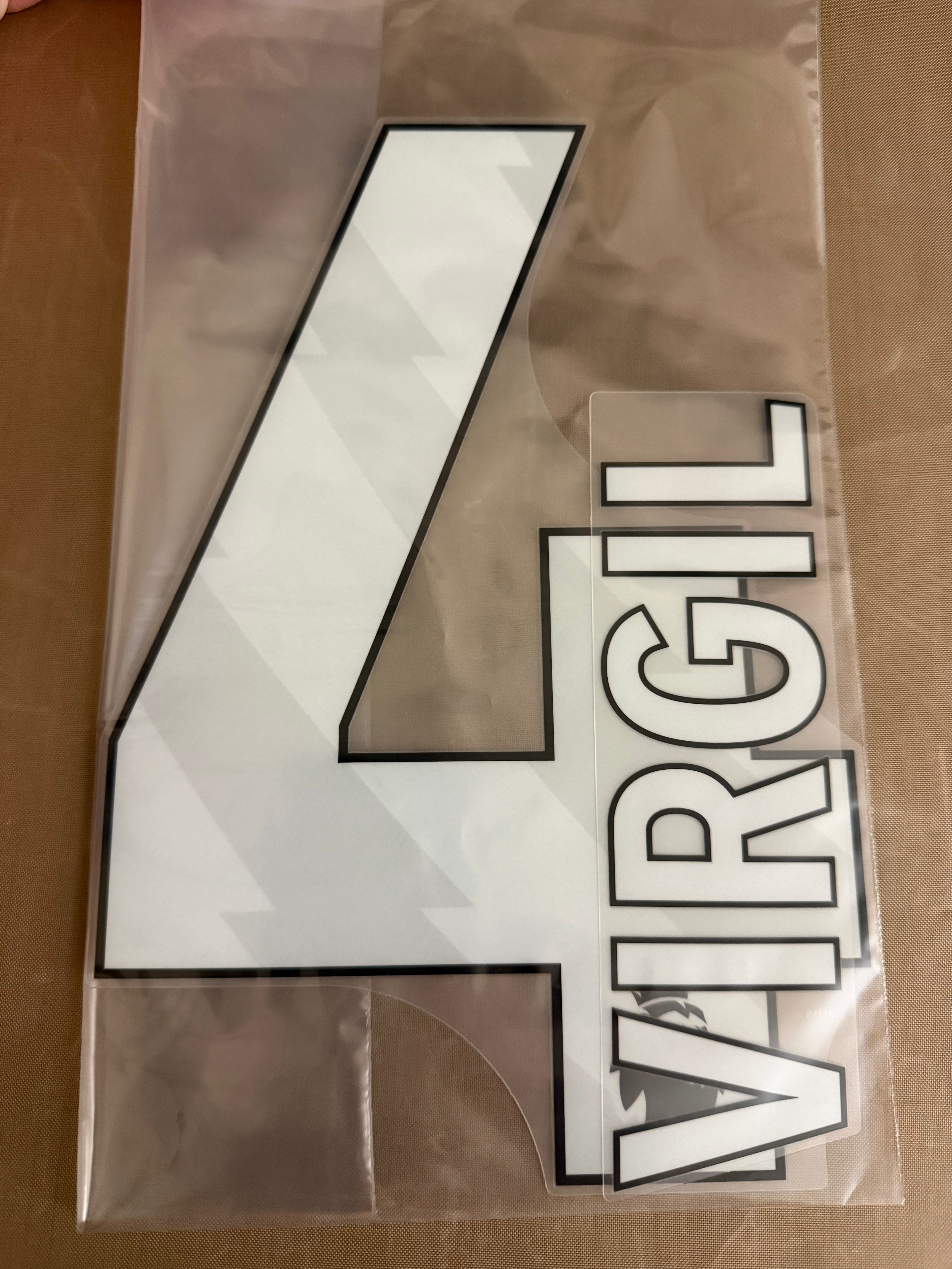 Virgil #4 Adult Size Official Authentic Player Size Name Set