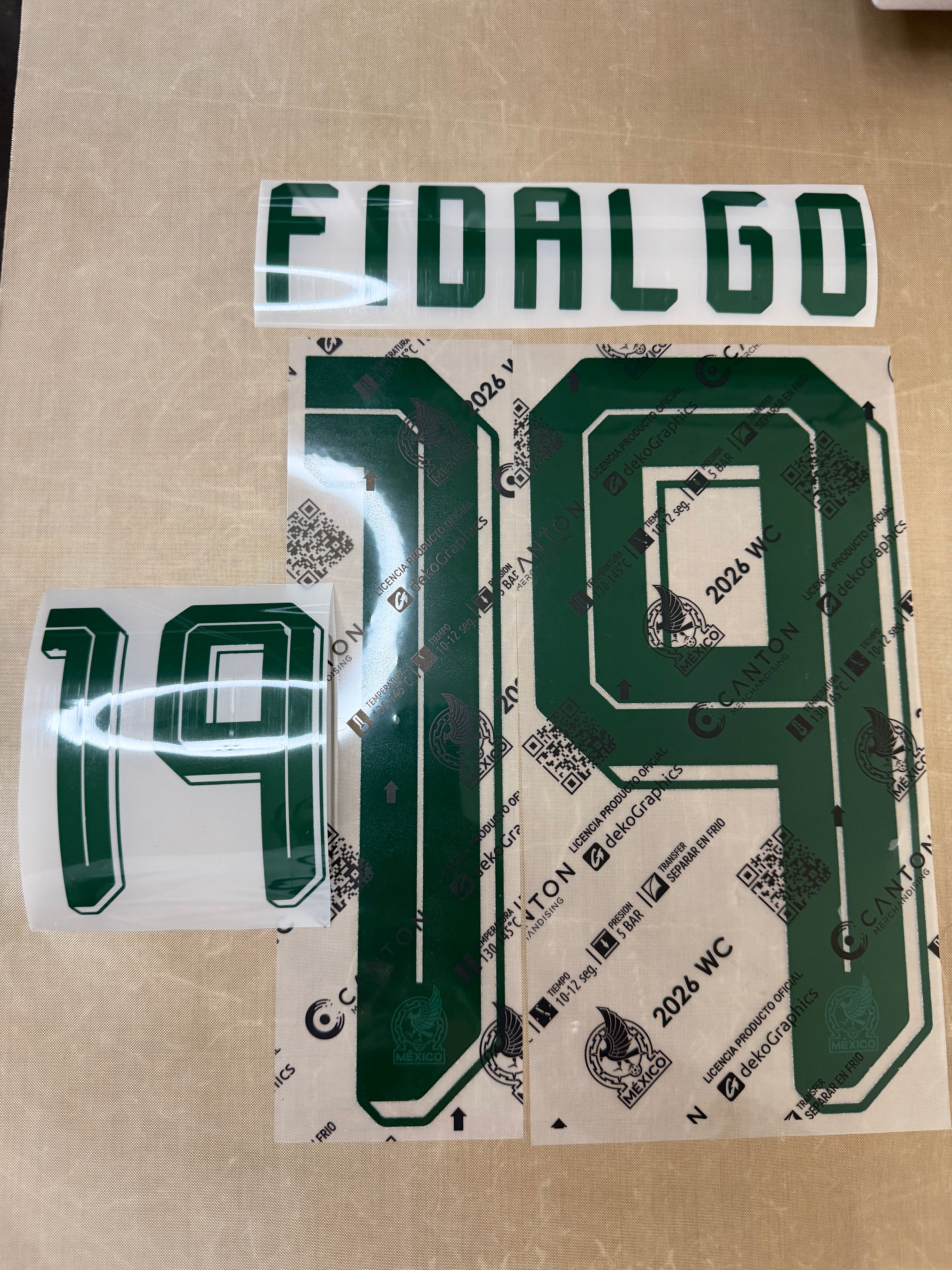 Fidalgo #19 Authentic Away Name Set Official Player Issued