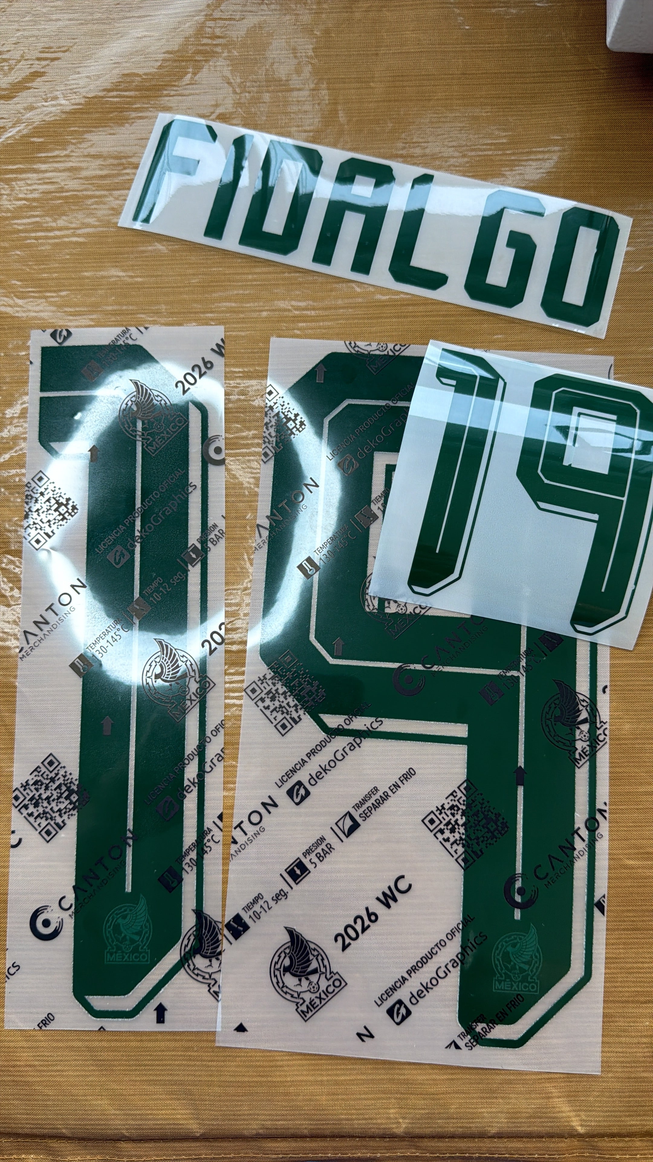 Fidalgo #19 Mens Adult Size Mexico Away Name Set
