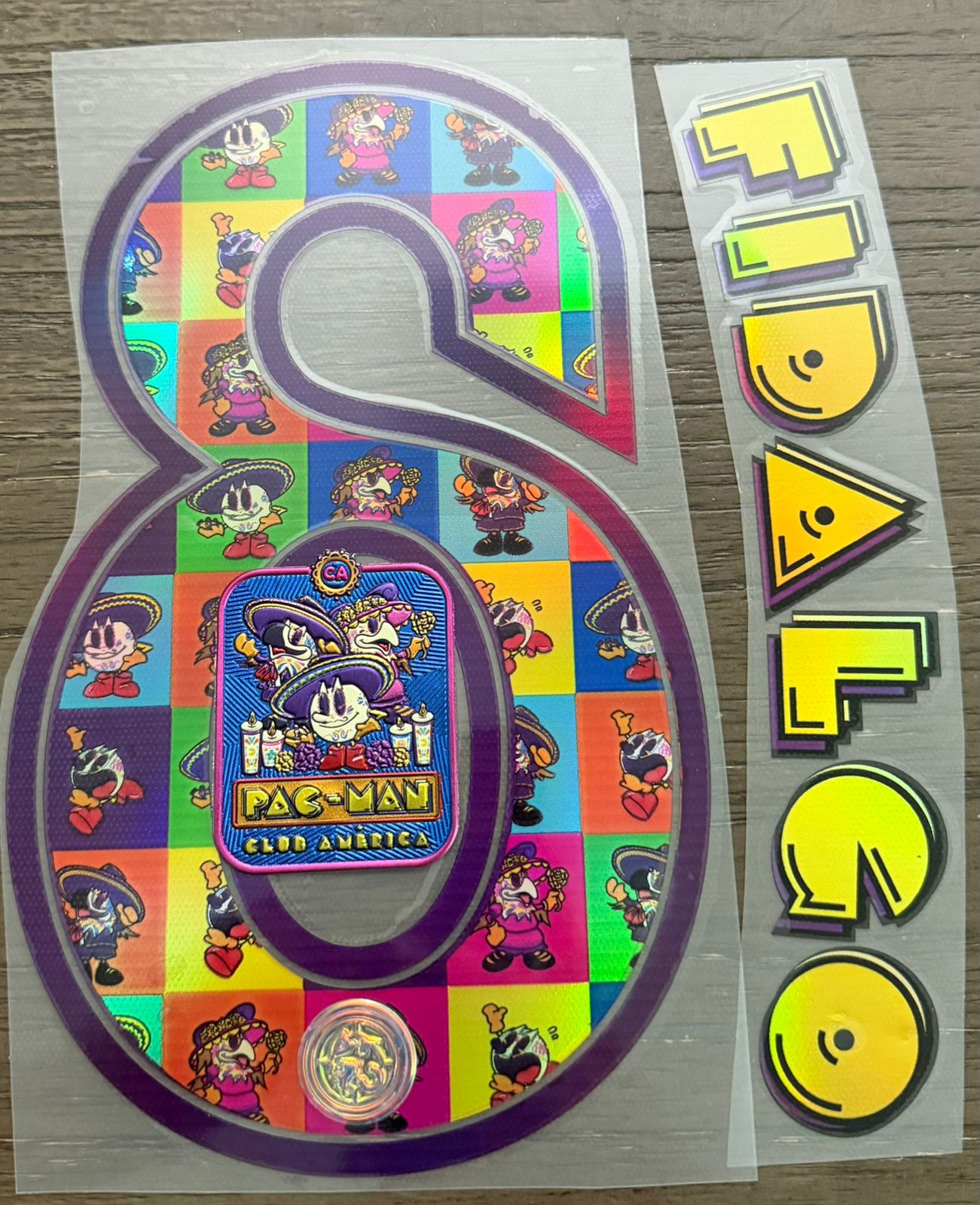 Fidalgo #8 Name Set Pac-Man Authentic Player Size