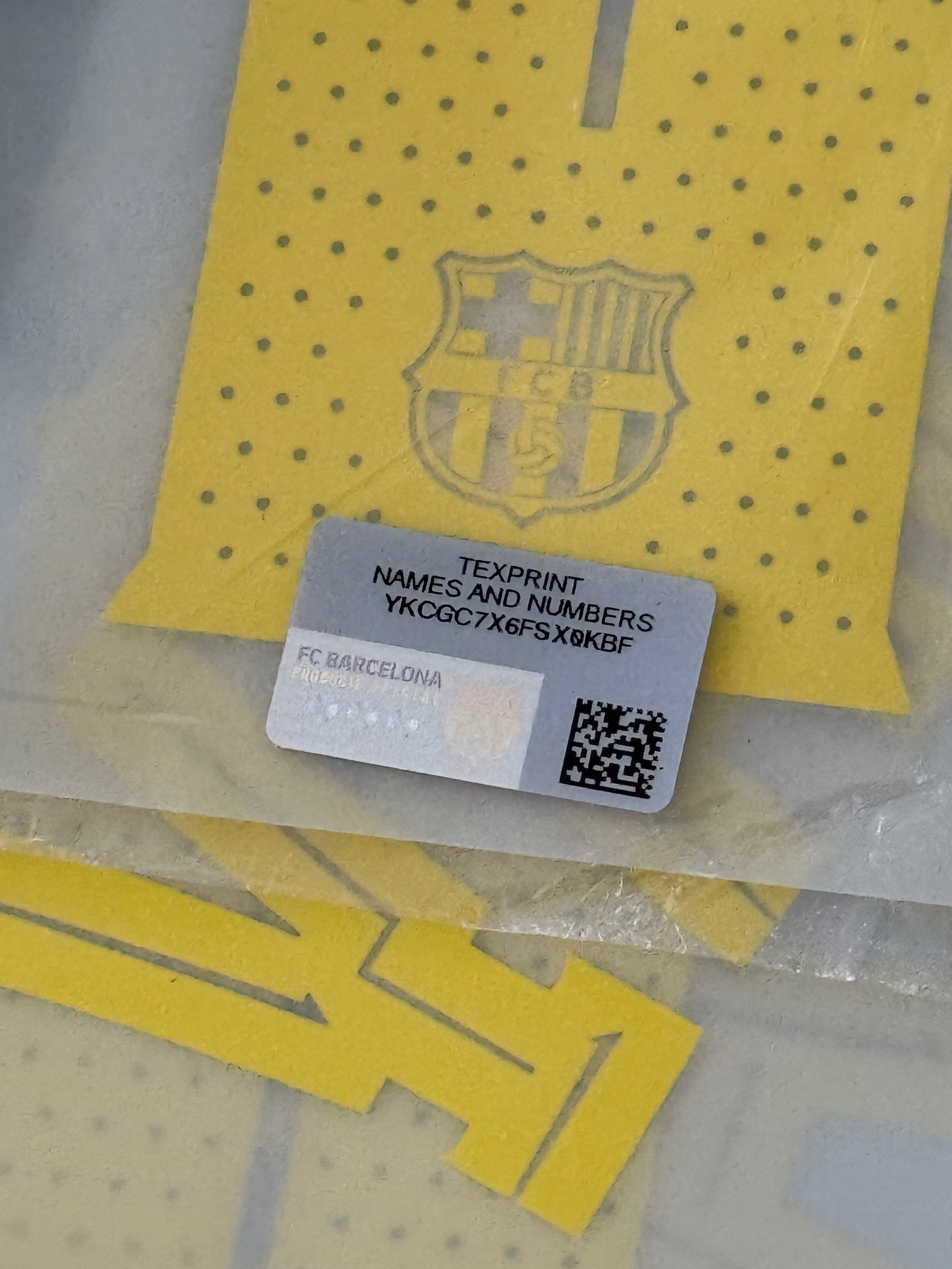 Lamine Yamal #10 Adult Size Authentic Player Size Home UCL/Cup Name Set