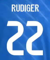 Rudiger #22 Authentic Third Name Set Adult Player Size