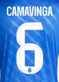 Camavinga #6 Authentic Third Name Set Adult Player Size