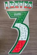 Isra Reyes #3 Authentic Adult Size Official Patrio Mexican Flag Name Set