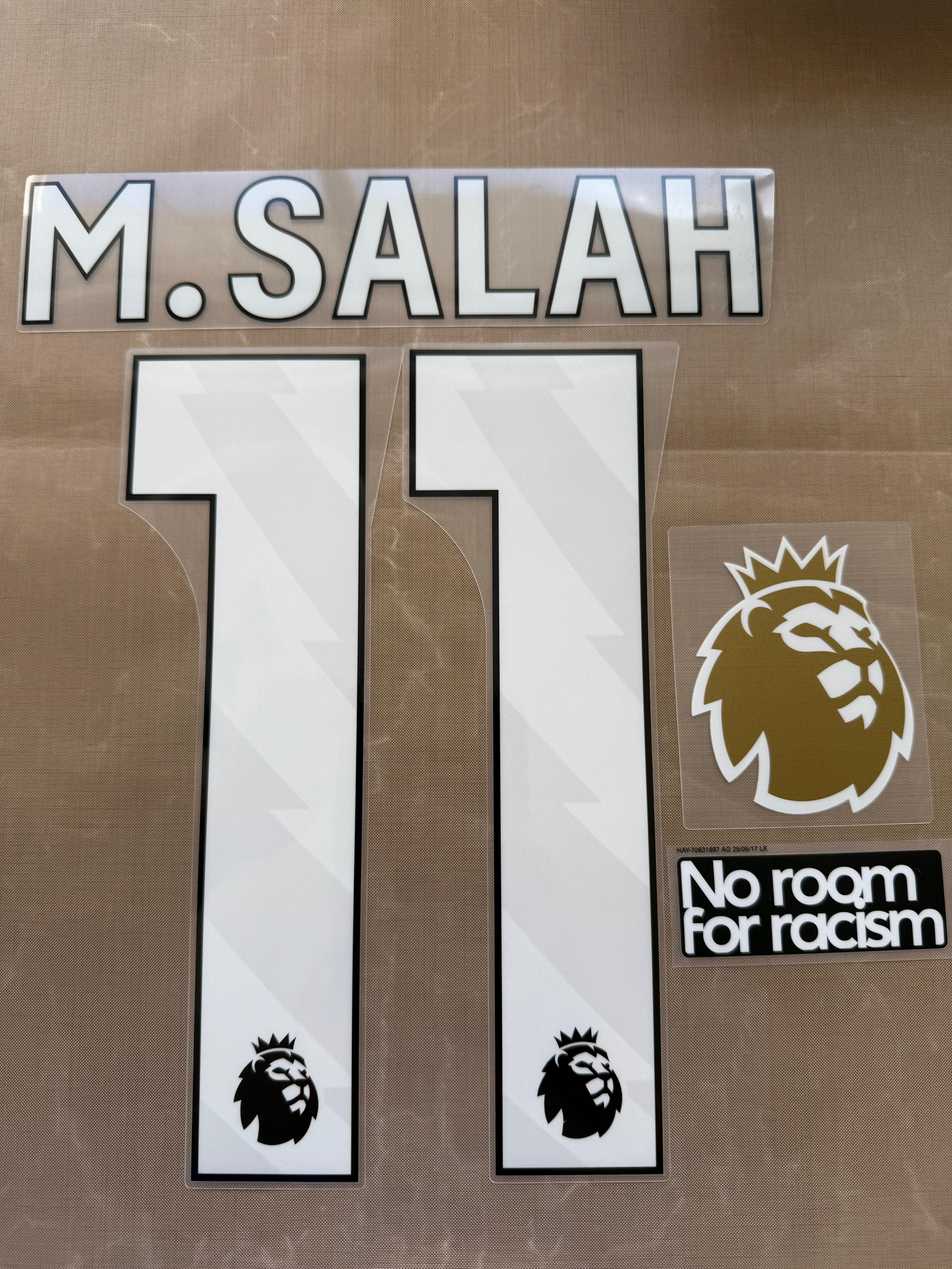 Mo Salah #11 Liverpool Home Adult Size Authentic Player Issue Premier League Kit Name Set