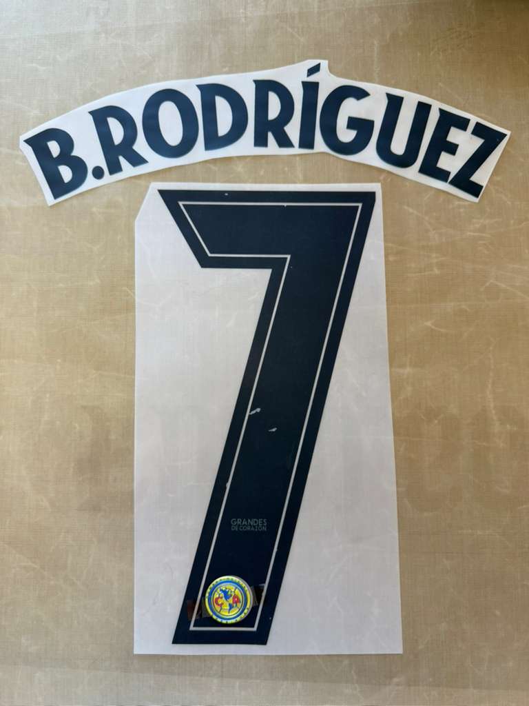 Brian Rodriguez #7 Official Authentic Player Size Full DTF Name Set