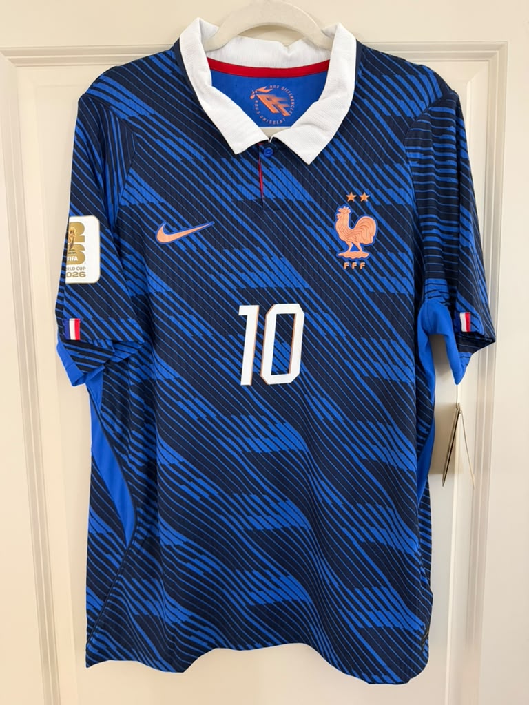 France Mbappe Mens LARGE Nike Home Authentic World Cup Jersey