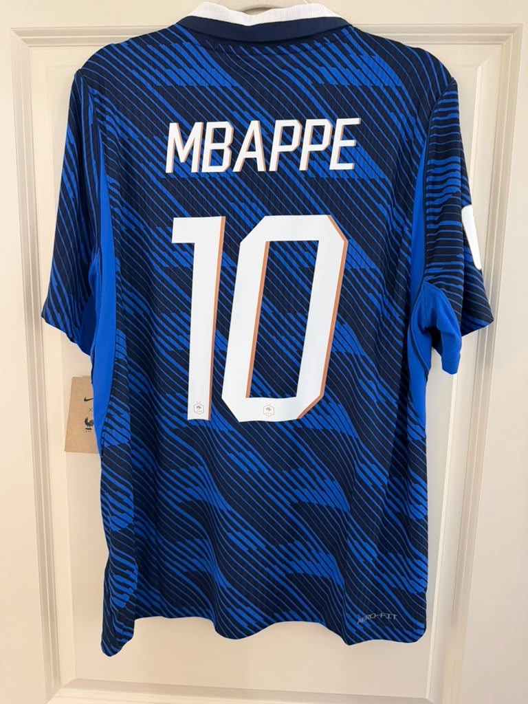 France Mbappe Mens LARGE Nike Home Authentic World Cup Jersey