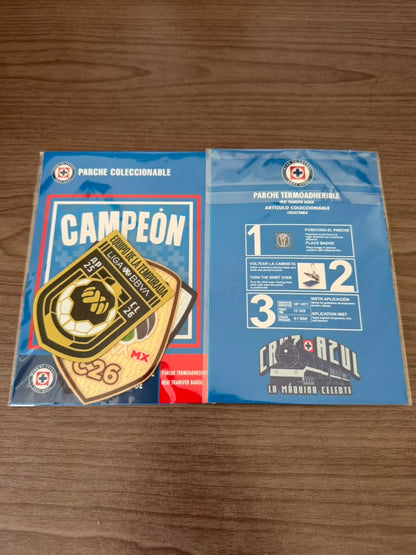 Cruz Azul Official Authentic Player Size Champions Patches Liga MX