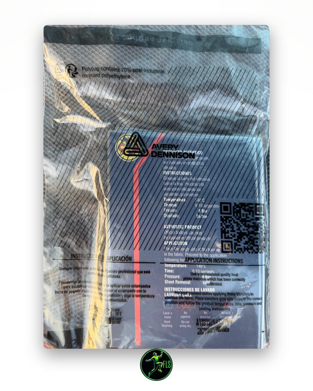 Back of the package with Avery Dennison application instructions