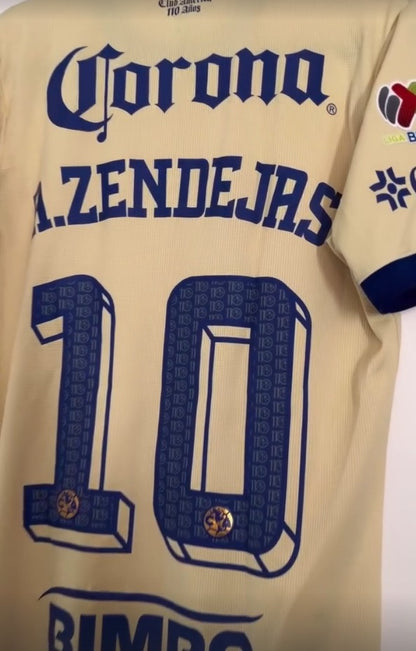 Club America 110 Years A. Zendejas #10 - name and number close-up