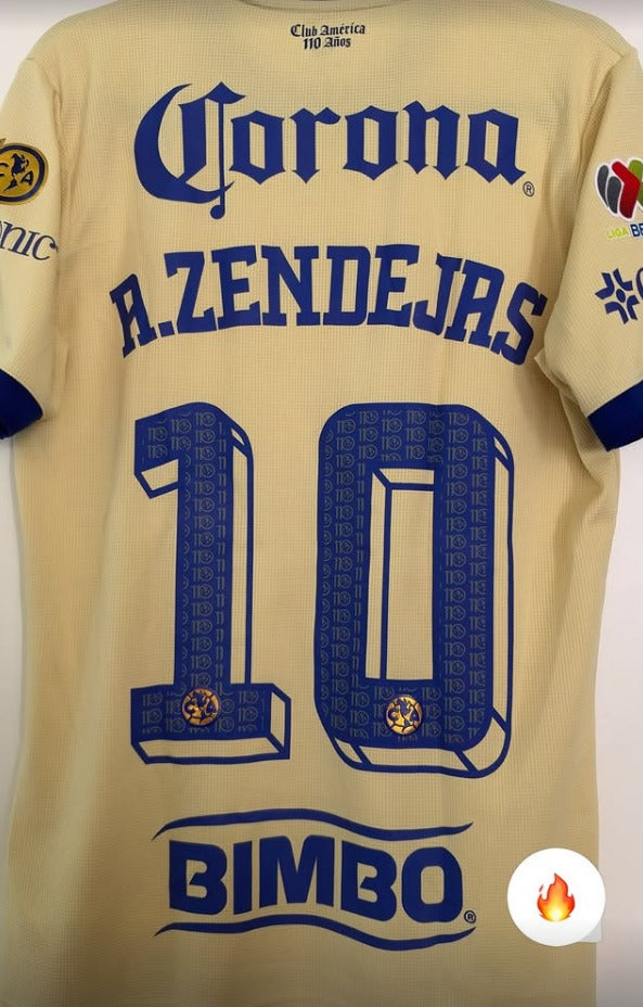 Club America 110 Years A. Zendejas #10 home jersey - back