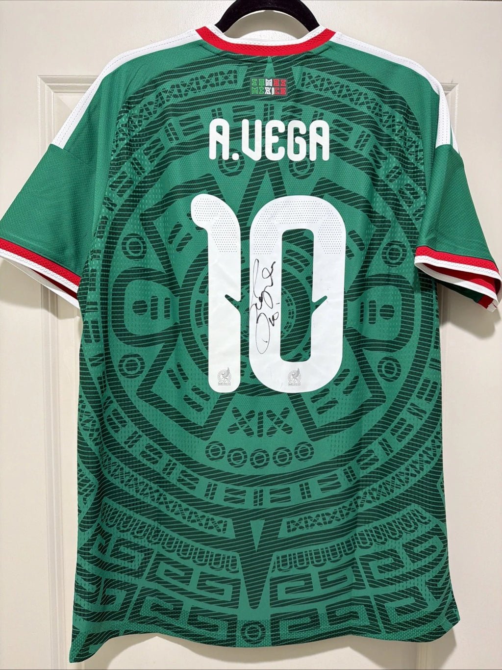 SIGNED Alexis Vega #10 Official Authentic Mexico Home Jersey Mex vs South Africa Debut