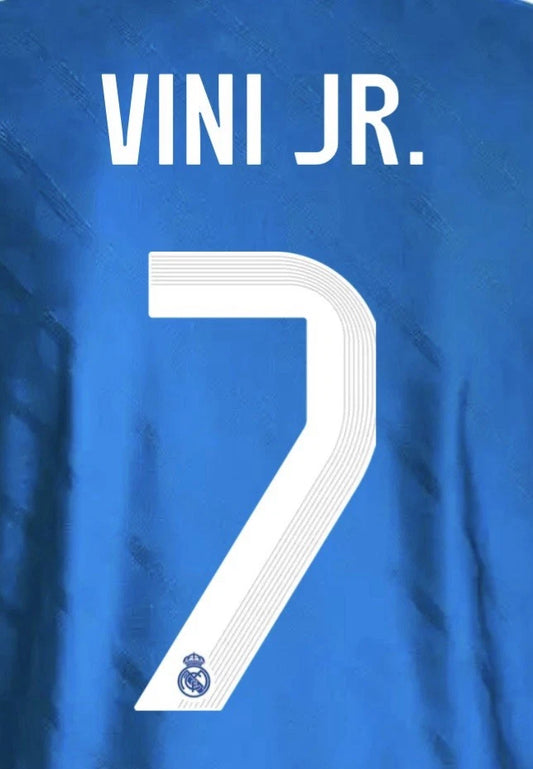 Vini Jr #7 Authentic Third Name Set Adult Player Size