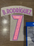 Brian Rodriguez #7 Official Adult Size Pink Name Set