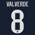 Valverde #8 Authentic AWAY Official Name Set Adult Player Size