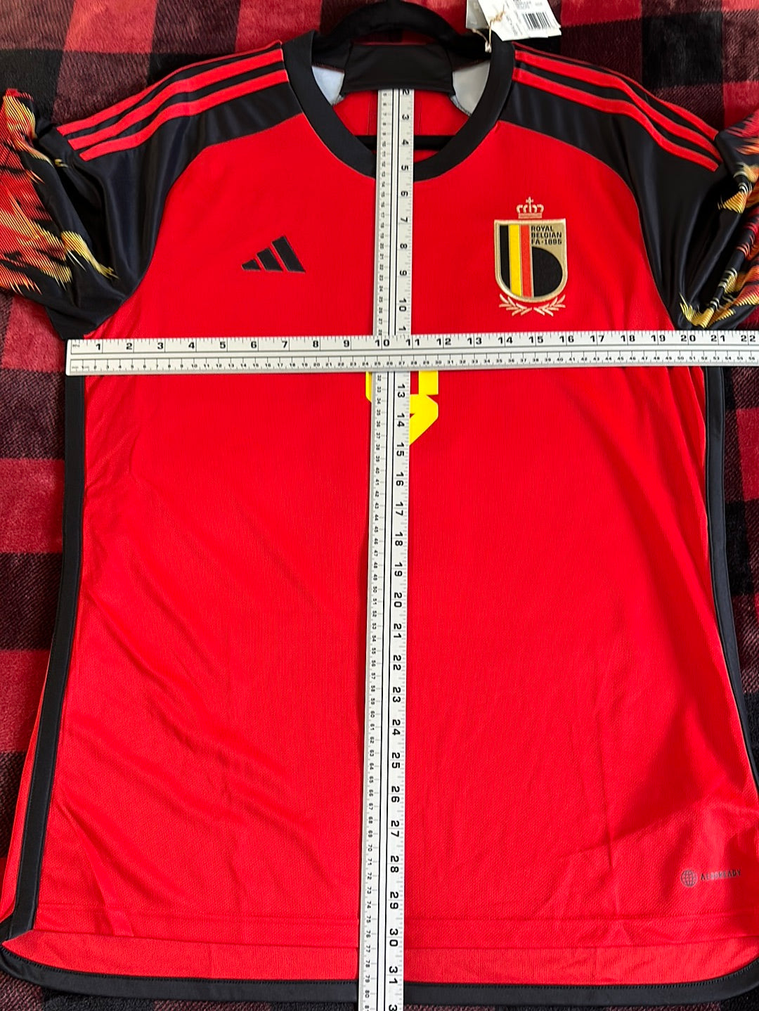 Romelu Lukaku #9 Men’s LARGE Adidas Belgium Home Jersey