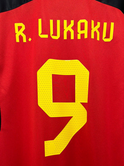 Romelu Lukaku #9 Men’s LARGE Adidas Belgium Home Jersey